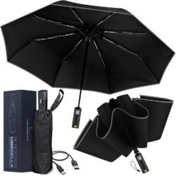 Elektriline tormikindel vihmavari USB-laadimisega – 105 cm