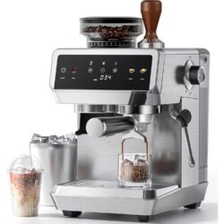 AMZCHEF 20-baarine espressomasin veski ja piimavahustajaga