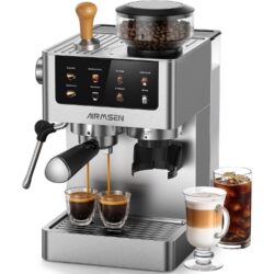 Espresso- ja kohvimasin 20 Bar veski ja piimavahustajaga, 1.8L