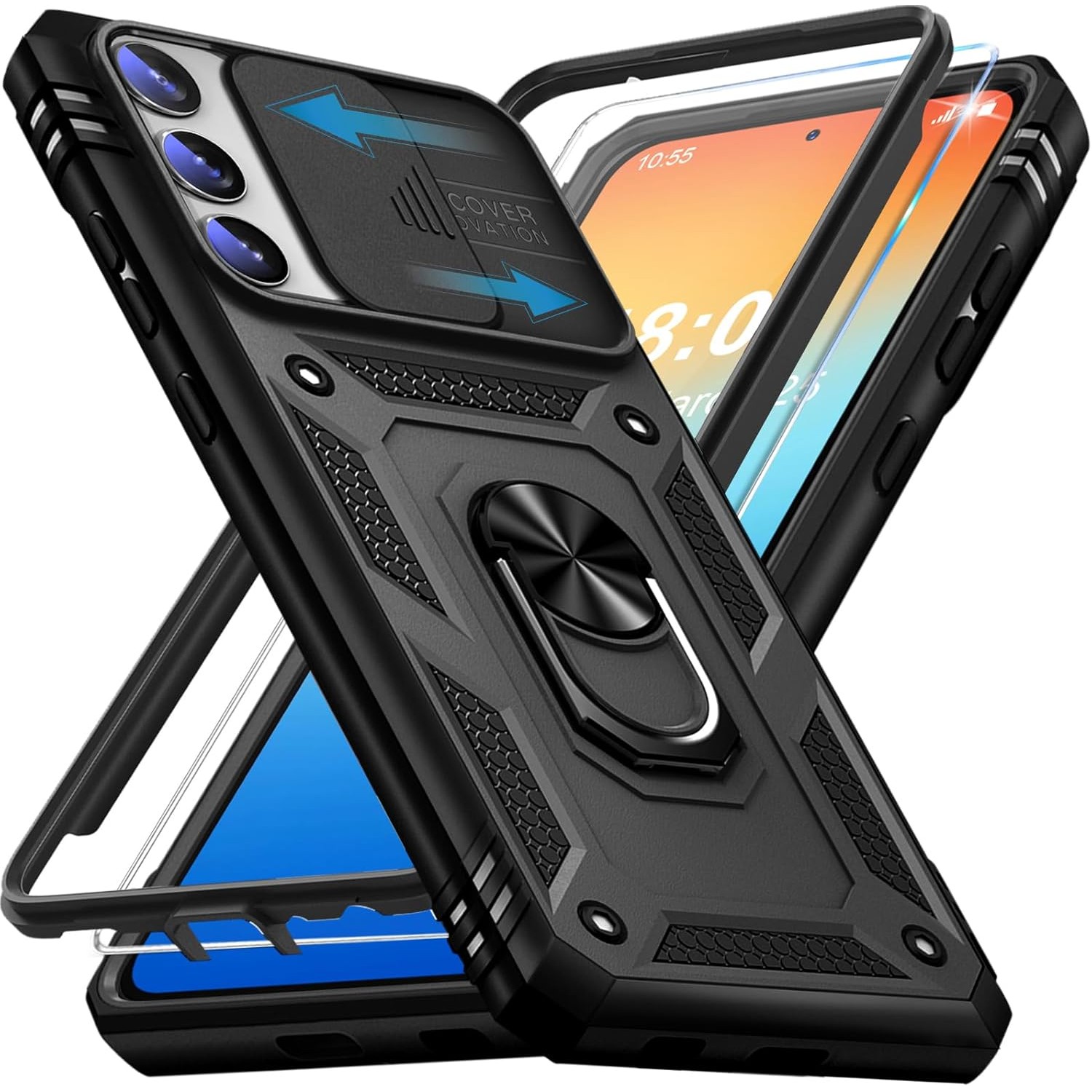 Samsung Galaxy S23.jpg (Squared) Samsung Galaxy S23 5G kaitseümbris, rõngashoidik ja klaas - Pilt 1