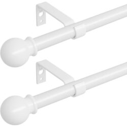 Reguleeritavad kardinapuud 71–122 cm, valge (2 tk)