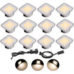 LED süvistatavad terrassivalgustid IP67, 12 tk, soe valge