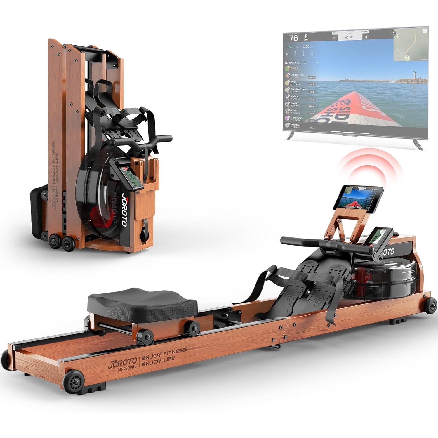 sõudemasin.jpg (Squared) Tamme kokkupandav veetakistusega sõudemasin Bluetooth – 150 kg - Pilt 1
