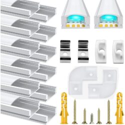 U-kujuline LED alumiiniumprofiil 1m (12 tk) - ribadele kuni 12 mm