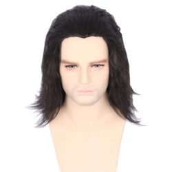 Meeste lühike must cosplay parukas