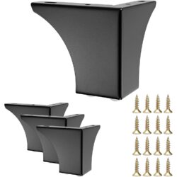 Terasest kolmnurksed mööblijalad, 10 cm, must, 4 tk