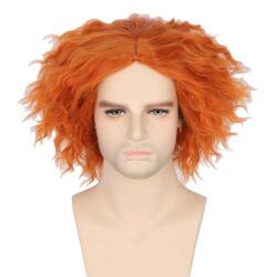 Topcosplay hullu kübarsepa parukas, oranž ja lokkis