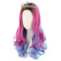 Topcosplay pikk lokkis roosa ja sinine cosplay parukas