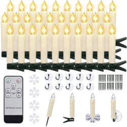 Juhtmevabad LED-kuuseküünlad puldiga, 30 tk