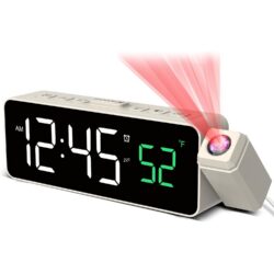 Digitaalne projektor-äratuskell 180° pööratava projektoriga