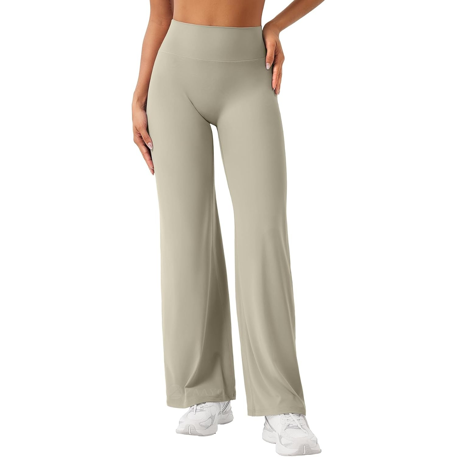 kõrge vöökohaga püksid.jpg (Squared) Õmblusteta kõrge vöökohaga püksid Light Sand S Long - Pilt 1