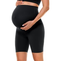 Rasedate lühikesed joogapüksid 15 cm, must