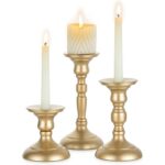 Kuldsed vintage küünlajalad, 3-osaline komplekt