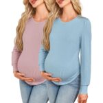 2-pakk imetamispluuse villaseguga, roosa ja helesinine - L