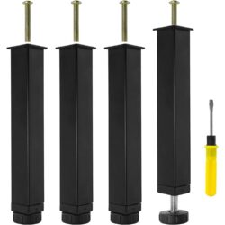 Reguleeritavad voodijalad (25 cm), 4 tk, must