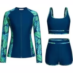 Naiste 3-osaline rashguard ujumisriiete komplekt, XXL