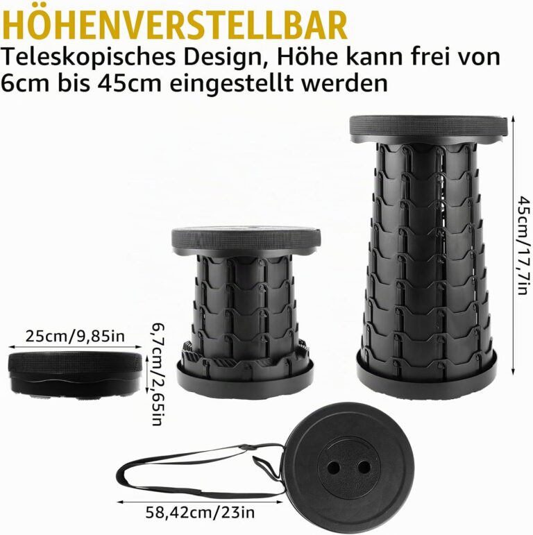 teleskoop taburet – Reguleeritav teleskoop-taburet, kuni 200 kg, 2 tk