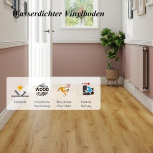 Isekleepuvad vinüülpõrandaplaadid Mysflosy, tamm, 5 m²