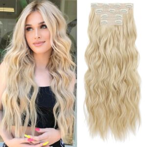 REECHO Clip-in juuksepikendused, 4 tk, 60 cm, naturaalne blond