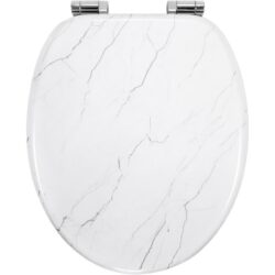 WC-poti kaas vaikselt sulguv MDF, hall marmor