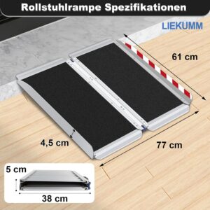 Kokkupandav alumiiniumist ratastooliramp 61 x 77 cm (300 kg)