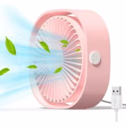Kompaktne USB lauaventilaator, 360° pööratav, 3 kiirust, roosa
