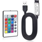 USB 5V LED RGB kontroller puldiga 5050/3528 ribadele, 1m