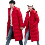 Unisex soe voodriga talvemantel kapuutsiga, punane, 4XL