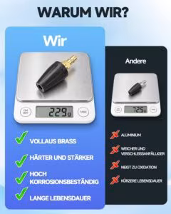 Pöörlev messingist turbodüüs 1/4" kiirühendusega ja 5 otsikut