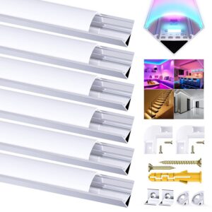 V-kujuline LED alumiiniumprofiil, 6x1 m hajuti ja kinnitustega