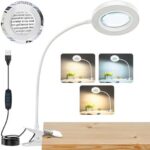 10X suurendusklaas LED-valguse ja klambriga, must