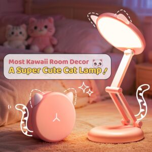 Kokkupandav laste LED laualamp akuga 3600mAh, roosa