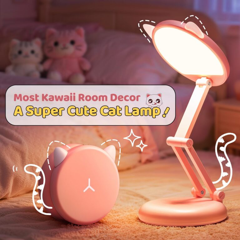Kokkupandav laste LED laualamp akuga 3600mAh, roosa