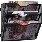 3-osaline metallist seina dokumendihoidja A4, must