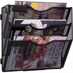 3-osaline metallist seina dokumendihoidja A4, must