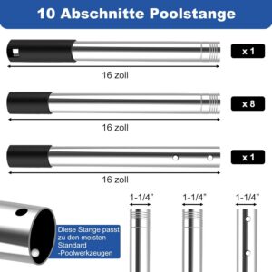 Roostevabast terasest teleskoopvars basseinile (75–365 cm)