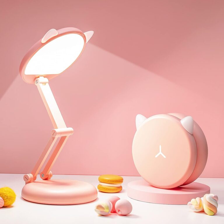 Kokkupandav laste LED laualamp akuga 3600mAh, roosa
