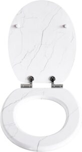 WC-poti kaas vaikselt sulguv MDF, hall marmor