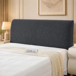 Elastne voodipeatsi kate 120 cm, tumehall