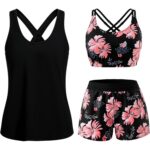 Naiste 3-osaline tankini ujumiskomplekt, XXL