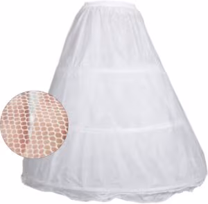 Crinoline alusseelik 5 rõngaga, valge, noortele ja täiskasvanutele