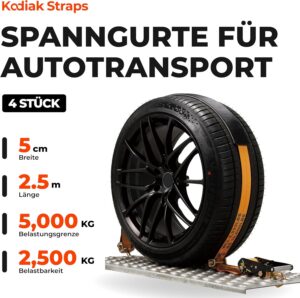 Rattakinnitusrihmad autoveoks 50 mm 2,5 m 5000 kg 4 tk