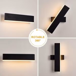 pööratav led seinavalgusti – Pööratav LED-seinavalgusti 360°, 3000K, 9W, must